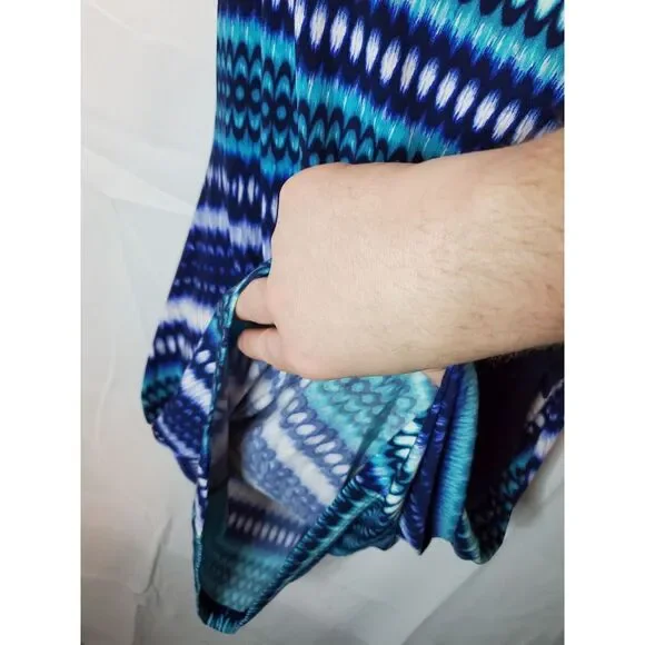 Sheath Dress Blue CB Established 1962 Women's Short Sleeve Round Neck Sz 12 - Picture 5 of 7